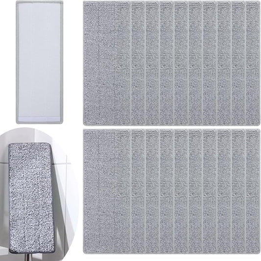 20 PCS Flat Mop Head Replacement Pads Reusable Mop Pad Refill Washable Microfiber Mops for Wet/Dry Mops Flat Floor Cleaning Floor Care System (Grey)
