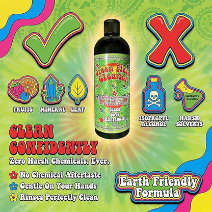 Green Piece® Glass Cleaner 1 Bottle (Made in USA)- All Natural Earth Friendly Multi-purpose Cleaner for Metal, Ceramic, Water Pipe 16 oz