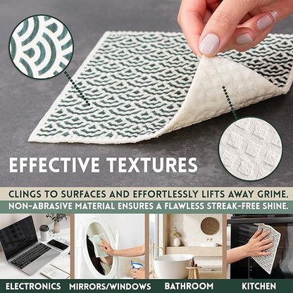 DECEE Swedish dishcloths (Blossom) 5 Pack Reusable Paper Towels | Washable | Swedish Dish Towels | Non-Scratch Cellulose Sponge Cloths | No Odor, Biodegradable Cleaning Cloths