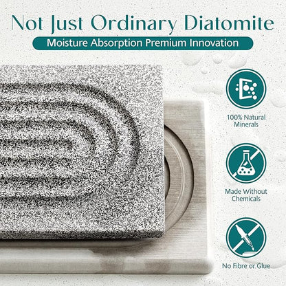 Stone Faucet Mat for Kitchen Sink, Diatomite Stone Drying Mat for Kitchen Counter, 2026 Upgraded Dishwasher-Safe & Ultra Absorbent, Chemical-Free Stone Dish Mat for Bottles Utensils (20" x 3.9")
