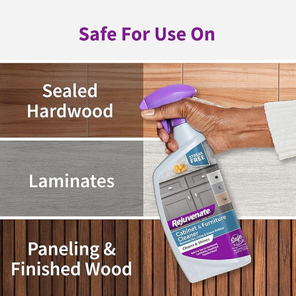 Rejuvenate Cabinet & Furniture Cleaner pH Neutral Streak and Residue Free Cleans Restores Protects, 24 Ounces, 6 Pack