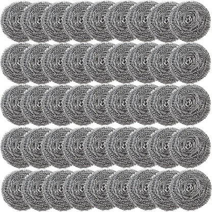 48 Pack Stainless Steel Scourers Sponges,Steel Wool scrubbers for stoves, pots, Cooker Hoods, etc. That are Difficult to Clean (48 Pack-Small 10 gram)