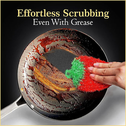 Dish Scrubbie Non-Scratch Dish Scrubber-Long Lasting & Odorless, Safe on Non-Stick, Cast Iron, Glass and Other Surfaces, Reusable Kitchen Sponge Alternative for Kitchen, Bathroom & Floors (Pack of 3)