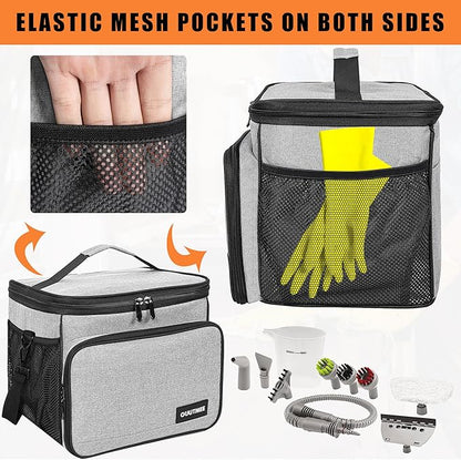 Carry Bag Compatible with Bissell SteamShot Hard Surface Steam Cleaner 39N7V/39N7A, Adjustable Compartments Steam Cleaner Storage Bag Fits for Phueut Pressurized Handheld Steam Cleaner