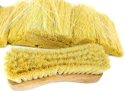 All-Natural Wooden Scrub Brush Set – 12 Pack | Tampico Bristle Scrub Brushes for Cleaning | Soft Floor Scrubber for Tile, Grout, Bathroom, Kitchen & Delicate Surfaces | Commercial Cleaning Supply