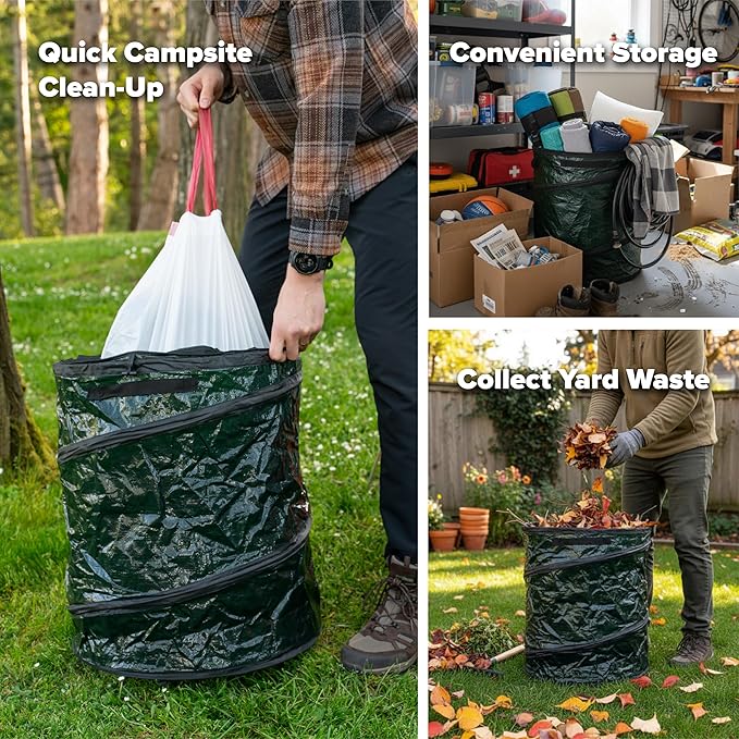 Coghlan's Pop-Up Lightweight Trash Can – Collapsible Waste Bin for Camping, RV, Outdoor Events, and Travel – Durable, Compact, and Easy to Store – 29.5 Gallon