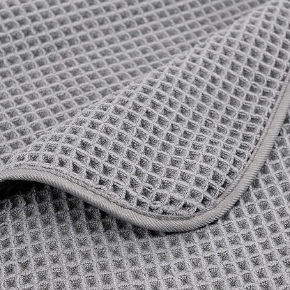 POLYTE 430 GSM Microfiber Oversize Quick Dry Lint Free Bath Towel, 60 x 30 in, 4 Pack (Waffle Weave)
