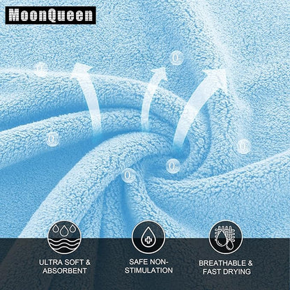 MOONQUEEN Ultra Soft Premium Washcloths Set - 12 x 12 inches - 72 Pack - Quick Drying - Highly Absorbent Coral Velvet Bathroom Wash Clothes (Aquamarine)