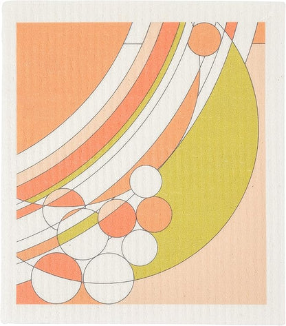 KAF Home Frank Lloyd Wright Swedish Dish Cloths (6.7 x 7.5-inch) - Set of 3 Reusable, Absorbent Cellulose Sponge Towels for Kitchen, Cleaning Counters, and Washing Dishes (March Balloons)