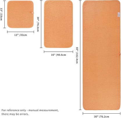POLYTE 430 GSM Microfiber Quick Dry Lint Free Oversize Bath Towel Set, 6 Piece (Waffle Weave)
