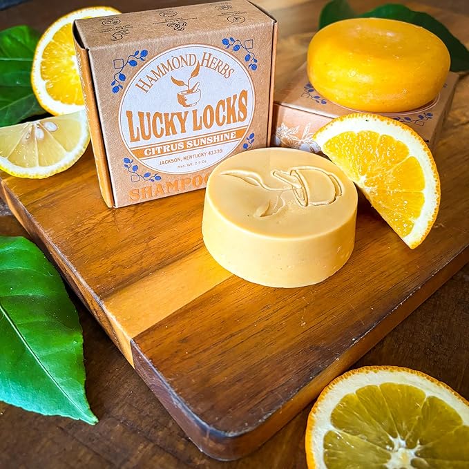 Lucky Locks | Citrus Sunshine | Natural Shampoo Bar | Zero Waste Hair Care | Sulfate Free