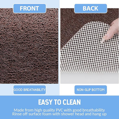 Hargiis Non-Slip Bathtub Mat, Anti Slip Shower Mat, Fast Drying Bathtub Mats, Foot Scrubber Mat, Anti Slip Mat for Tub, Floor, Bathroom, Kitchen, Home, Hotel (Brown 32"×17")