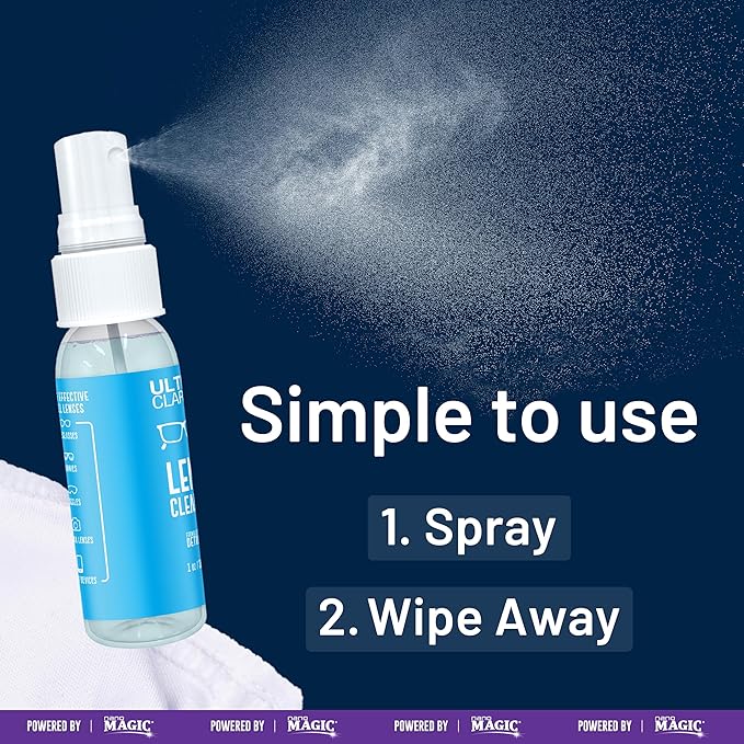 Powered by Nano Magic Eyeglass Lens Cleaning Spray 6 oz (1 Pack) | Professional Grade Formula, Silicone-Free | for Glasses, Phone, Electronic Screens, Optic Surfaces, Coated Surfaces - Made in USA