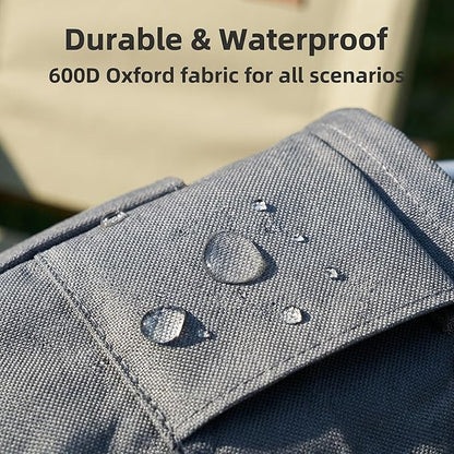 Cleaning Bucket, Cleaning caddy with Handle,17L Foldable Storage Basket 600D Oxford Fabric, 6 Pockets Portable Multi-Use Organiser for Home, Garden, Camping,Grey