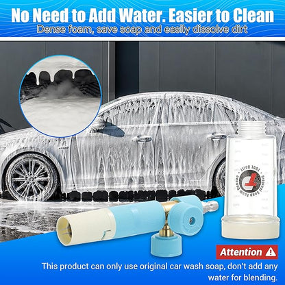 Tool Daily Foam Cannon with Dual Connector Accessory, Mini Foam Cannon for Pressure Washer, 5 Power Washer Nozzle Tips, 1/4" Quick Connect