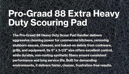 20 Pack 88 Extra Heavy Duty Scour Pad Handler for Scouring & Cleaning Pots, Pans, Utensils, Cooking Equipment, Easy Rinsing, Non-Rusting & Splintering, 5" Length x 3-1/2" Width, Blue, 08292