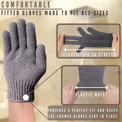 Sphynx Cat Bath Glove, Carbonized Bamboo Charcoal Exfoliating Mitt for Hairless Cats, Gentle Pet Grooming Bath Scrub for Peterbald and Donskoy (1 Pair)