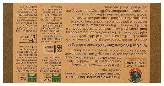 If You Care Compostable Trash Bags for Food Scraps, Kitchen Waste, Garbage – 30 Count, 3 Gallon – Certified Compostable, Non Plastic, Disposable