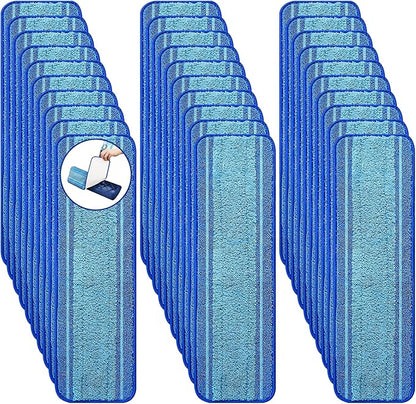 30-Pack Microfiber Mop Pads for Bona Mpo- Washable Reusable Refills for Hardwood, Tile & Multi-Surface Floors | Pet Hair & Stain Remover