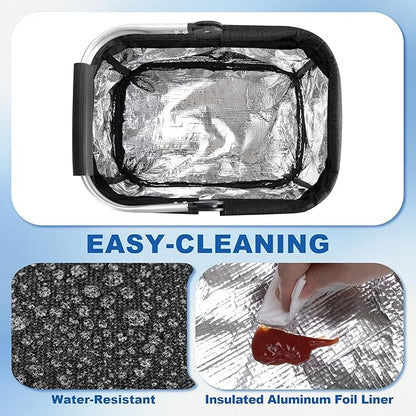 PGmoon Cleaning Caddy Organizer with Handle, Cleaning Tote Bag with Multiple Pockets for Cleaning Supplies, Products Storage, Housekeepers, Kitchen Cleaning Supplies, Black