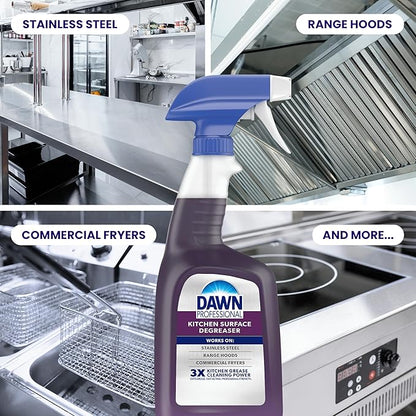 Dawn PRO Kitchen Surface Degreaser, Bulk Cleaning Spray for Oil and Grease Buildup in Commercial Kitchens, 32 fl oz (Case of 6)