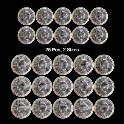 25PCS Bathroom Mesh Sink Drain Strainer, 2.75" & 2.125'' Stainless Steel Slop Basket Filter Trap, Mesh Tub Strainer Bathtub Drain Filter Screen for Bathroom Bathtub Laundry Lavatory Balcony RV Utility