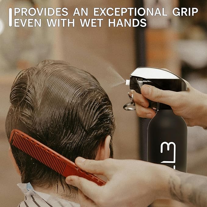 L3 Level 3 Rubberized Spray Bottle - Precise Action Mist Bottle for Effortless Hair Styling - Rubber Grip for Total Control