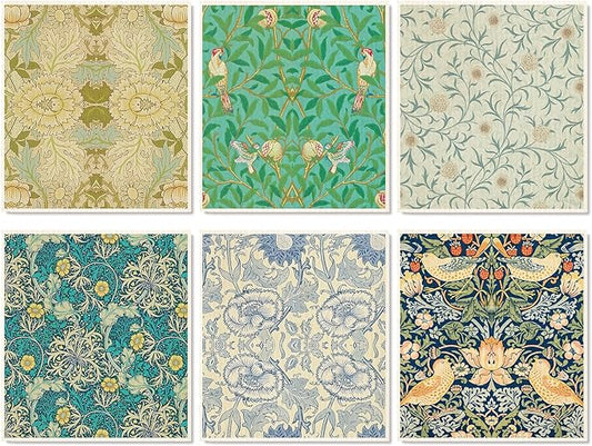 JarThenaAMCS 6 Pcs William Morris Swedish Kitchen Dishcloth Greenery Vines Flower Absorbent Cotton Kitchen Towels Reusable Dish Towels for Party Home Housewarming Cleaning Counter Wipes, 7 x 8 Inch