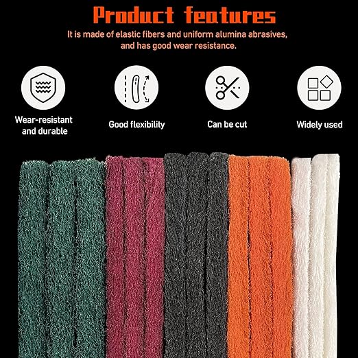 Hand Pads Coarse Medium Fine Superfine 5 Different Specifications Assortment General Purpose Scouring Pad ldeal for Garden Tools and Grills, Automotive Body Tools 15 Pack 6 x 9 Inch