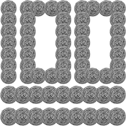 100 Pcs Stainless Steel Scouring Pads Heavy-Duty Metal Sponge Scrubbers for Kitchen & Grill Cleaning, Rust-Resistant Steel Wool for Pots, Pans, Oven 2.5"x1.5"