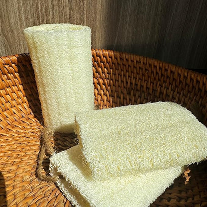 4" Natural Loofah Exfoliating Body Sponge Scrubber for Skin Care in Bath Spa Shower Pack of 12