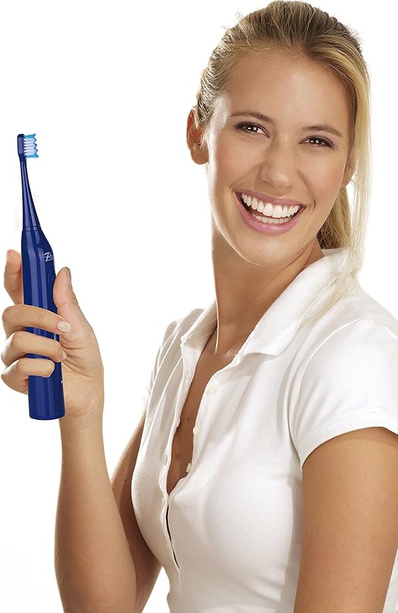 Pursonic S430 Power Rechargeable Sonic Toothbrush: 40,000 Strokes Per Minute, 12 Brush Head Replacements & Toothbrush Set Included - Blue