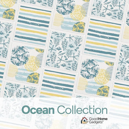 Swedish Dishcloths for Kitchen | 6-Pack Ocean Collection | Absorbent Reusable Swedish Dishcloths, Eco-Friendly Cellulose Sponge Dishtowels