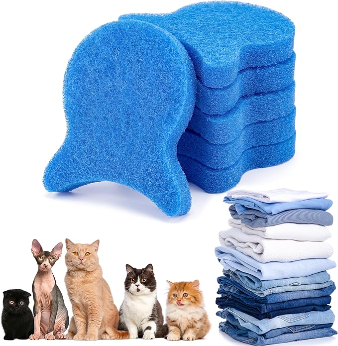 Pet Hair Remover for Laundry,Reusable Dog & Cat Hair Catcher for Washing Machine & Dryer,Effectively Removes Fur,Lint and Dander from Bedding,Clothes(6Pcs Blue)