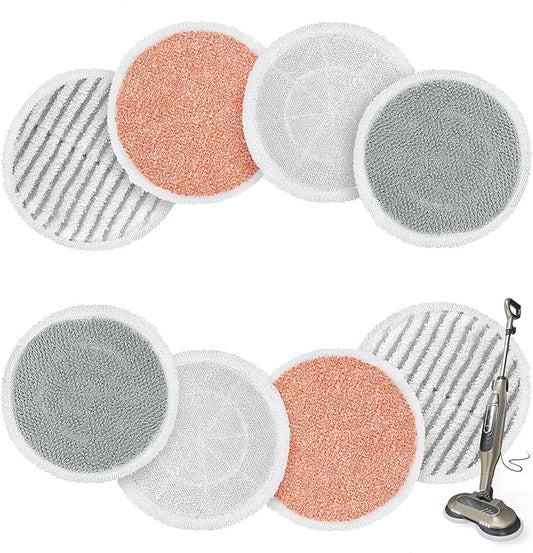 Upgraded 8 Pack Replacement Steam Mop Pads Kit Compatible with Shark S8201 S8001 S7001 S7201 S7000AMZ S7000 S7005 S7020 S7001C Series Steam & Scrub All-in-One Hard Floor Steam Mop
