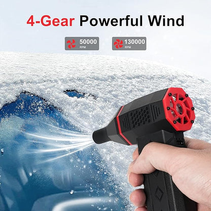 Compressed Air Duster, 100000 RPM Electric Air Duster, 3-Speed Cordless Keyboard Cleaner, Rechargeable Mini Air Blower for PC, Computer, Camera and Car Detailing Cleaning (red)