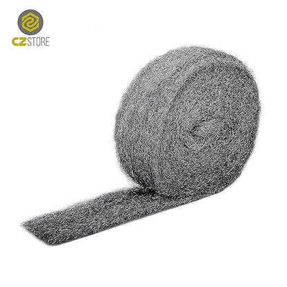 ✮CZ Store✮ - Stainless Steel Wool |13 FT| Grade 0000 Metal Wire Mesh - Soft, Flexible, Reusable - for Cleaning, Buffing, Polishing Glass, Windows, Tiles, Wood, Metal, Copper, Brass