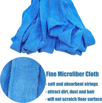Microfiber Cloth Mop Replacement Blue Compatible with Standard 3/4 inch Threading Pole (2)