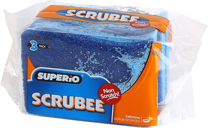 Kitchen Sponges for Washing Dishes, Non-Scratch Cellulose Dish Scrub Sponges, Cleaning Sponges for Household Use, Safe Cleaning Products, Kitchen Sponges Pack of 24, by Superio