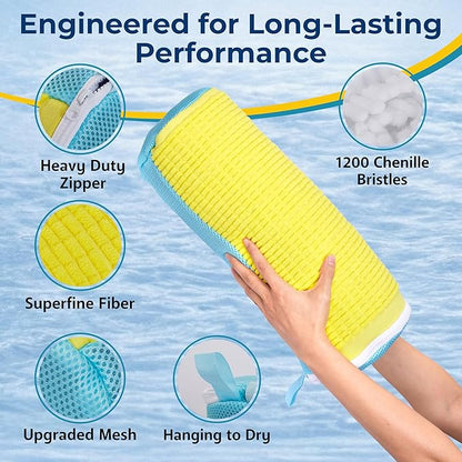 Shoe Washing Machine Bag, 2 Pcs Cylindrical Laundry Shoe Bag for Washer and Dryer with Adjustable Shoe Trees, 360 Deep Cleaning Sneaker Washing Bag with Zipper, Fits All Shoe Types and Sizes, Yellow