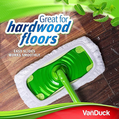 VanDuck Reusable 100% Cotton Mop Pads Compatible with Swiffer Sweeper (2-Pack), Terry Cloth Mop Covers Washable for Wet Mopping and Floor Cleaning (Handle is Not Included)