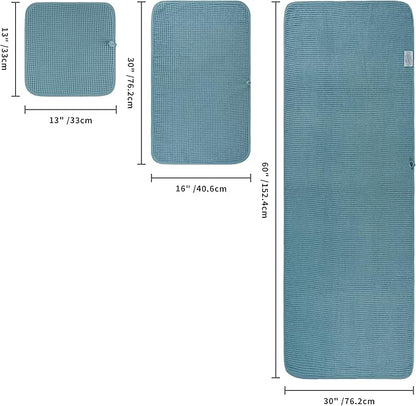 POLYTE 430 GSM Microfiber Quick Dry Lint Free Oversize Bath Towel Set, 6 Piece (Waffle Weave)