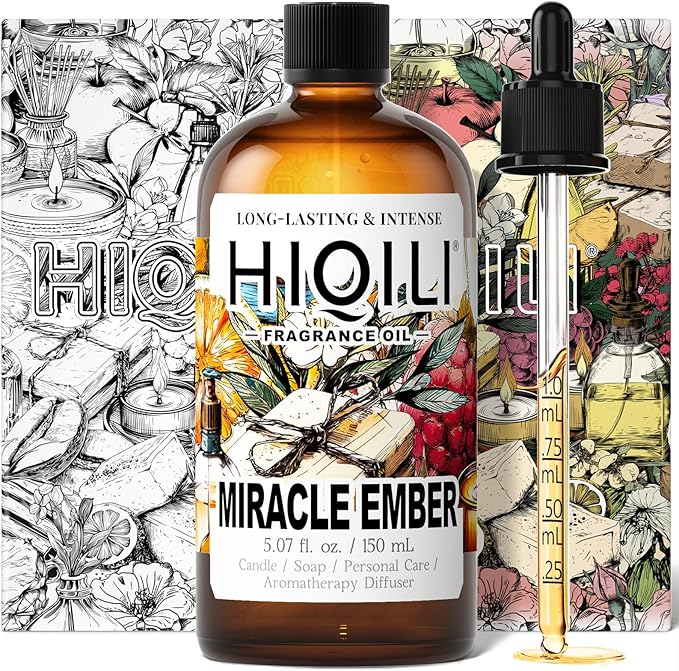 HIQILI Miracle Ember Fragrance Oil for Candle & Soap Making, Inspired by L.acome Mira-cle, Luxury Aroma for Room Air Freshener, Add to Essential Oil Diffuser - 5.07 Fl Oz