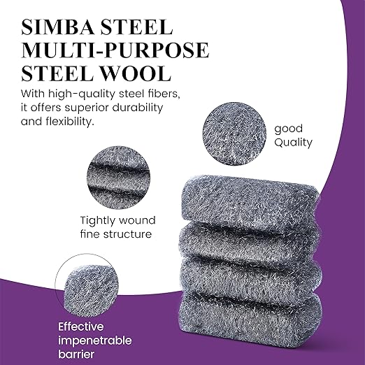 Steel Wool Grade # 2 - Medium Coarse Grade - 16 Pads Multi-use for Cleaning, Removing Wax, Marks, Dirt, Paint, Multi-Purpose (#2-16 Pads)