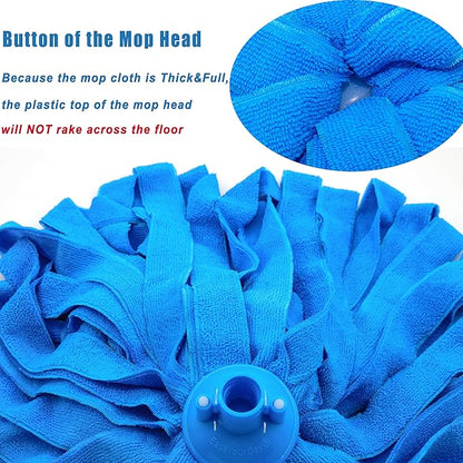EaseYourDay Microfiber Cloth String Mop, One Lightweight Aluminum Pole + Two Loop End Microfiber Cloth Mop Heads