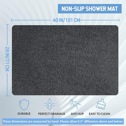 Hargiis Non-Slip Bathtub Mat, Anti Slip Shower Mat, Fast Drying Bathtub Mats, Foot Scrubber Mat, Anti Slip Mat for Tub, Floor, Bathroom, Kitchen, Home, Hotel (Black 40"×28")