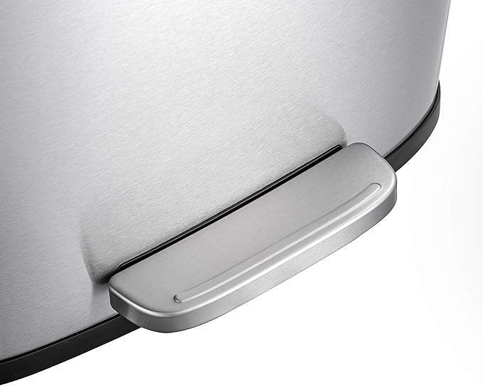 QUALIAZERO 50L/13Gal Heavy Duty Hands-Free Stainless Steel Commercial/Kitchen Step Trash Can, Fingerprint-Resistant Soft Close Lid Trashcan, 50L / 13 GAL