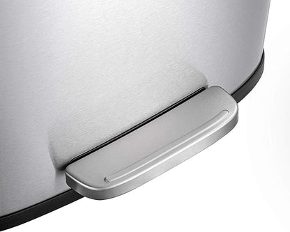 QUALIAZERO 50L/13Gal Heavy Duty Hands-Free Stainless Steel Commercial/Kitchen Step Trash Can, Fingerprint-Resistant Soft Close Lid Trashcan, 50L / 13 GAL