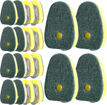 Sponge Dishwand Brush Refills for Scotch-Brite Dishwand - 20 Pack Dish Soap Non-Scratch Brush Refills for Nonstick Pots and Pans, Glass & Tubs（Green