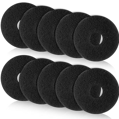 Teenyyou 10 Pcs 12" Cleaning Orbiter Pads Commercial Floor Buffer Pads Hardwood Floor Maintenance Scrubber Polisher Cleaning and Stripping for Orbiter Machine (Black)